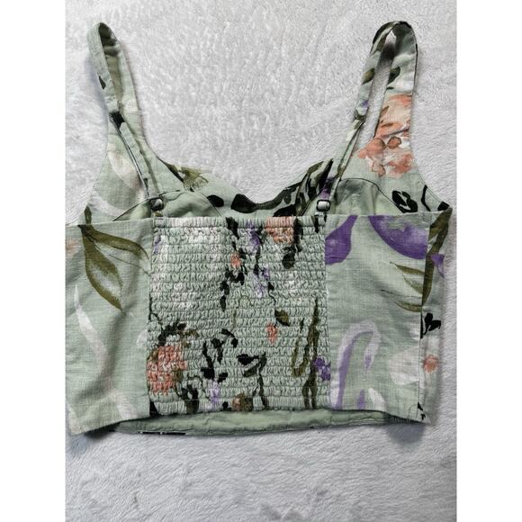 Abercrombie & Fitch Women's Linen-Blend Notch-Neck Set Top XS Multicolor NWT - Picture 6 of 11